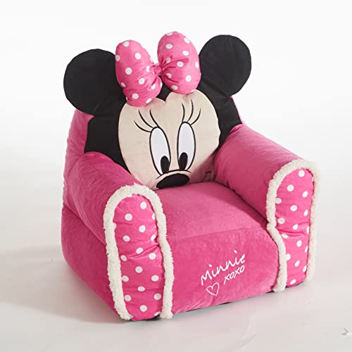 Idea Nuova Minnie Mouse Figural Sherpa Trim Bean Bag Chair (Pink)