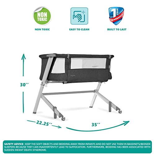 New Dream On Me Skylar Bassinet and Beside Sleeper (Black)