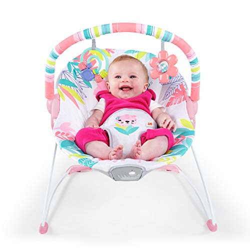 Bright Starts Baby Bouncer Infant Seat (Flamingo Vibes, Pink)