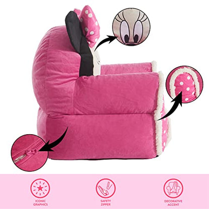 Idea Nuova Minnie Mouse Figural Sherpa Trim Bean Bag Chair (Pink)