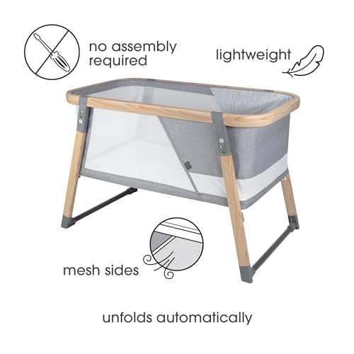 New Boppy Bassinet with Wipeable Mattress Pad and Two Mattress Covers (Gray)