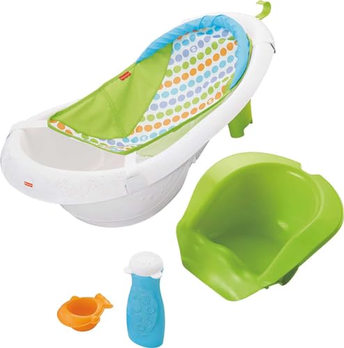 Fisher-Price Baby to Toddler Bath 4-In-1 Sling ‘N Seat Tub (Green)