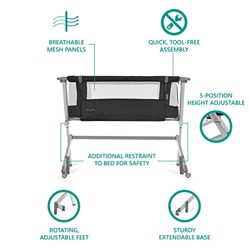 New Dream On Me Skylar Bassinet and Beside Sleeper (Black)