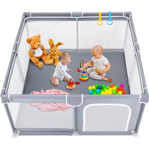 New TODALE Baby Playpen Large Baby Playard 50"x50" (Gray)