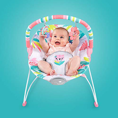 Bright Starts Baby Bouncer Infant Seat (Flamingo Vibes, Pink)