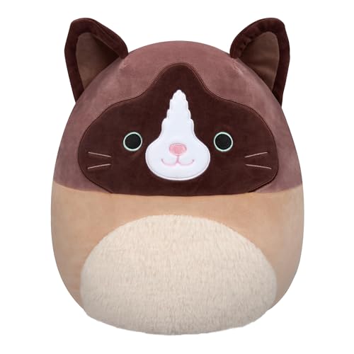 New Squishmallows Original 16-Inch Woodward Snowshoe Cat with Fuzzy Belly