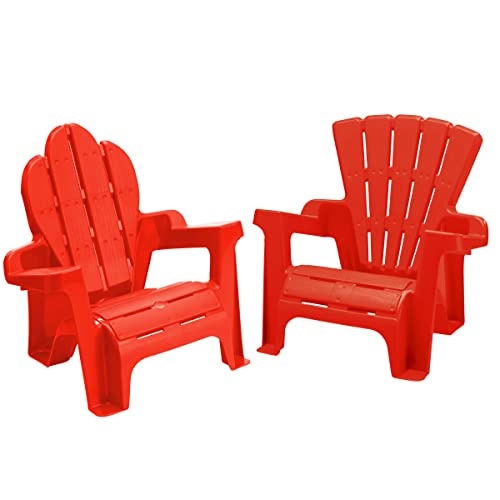 New American Plastic Toys Kids’ Adirondack 2-Pack Chairs for Kids (Red)