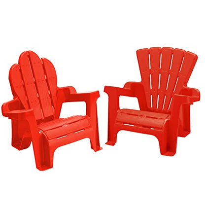 New American Plastic Toys Kids’ Adirondack 2-Pack Chairs for Kids (Red)