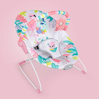 New Bright Starts Baby Bouncer Infant Seat (Flamingo Vibes, Pink)