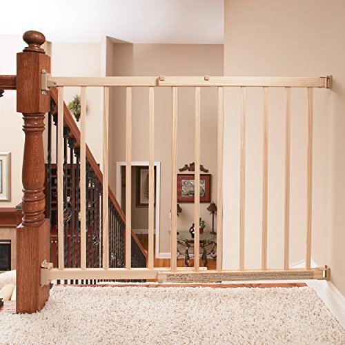 New Evenflo Top of Stairs Extra Tall Gate (Tan Wood)