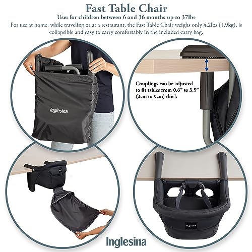 New Inglesina Fast Table Chair Portable High Chair (Black) – Kidsy