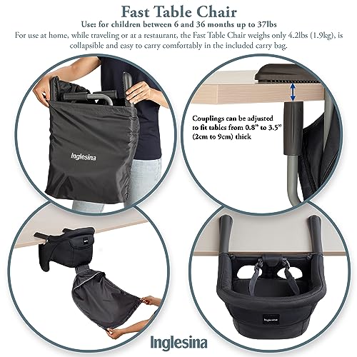 New Inglesina Fast Table Chair Portable High Chair (Black)