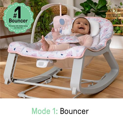 Ingenuity Keep Cozy 3-in-1 Grow with Me Vibrating Baby Bouncer (Pink Burst)