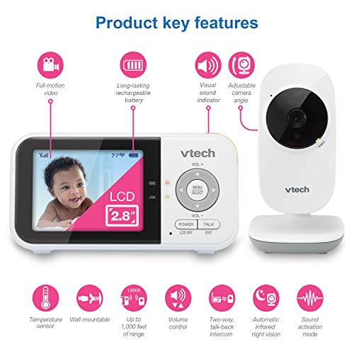 New VTech VM819 Video Baby Monitor with 19 Hour Battery Life