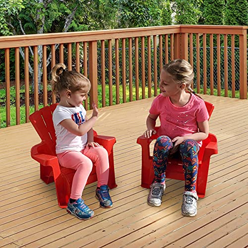 New American Plastic Toys Kids’ Adirondack 2-Pack Chairs for Kids (Red)