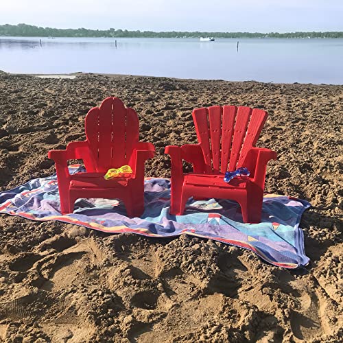 New American Plastic Toys Kids’ Adirondack 2-Pack Chairs for Kids (Red)