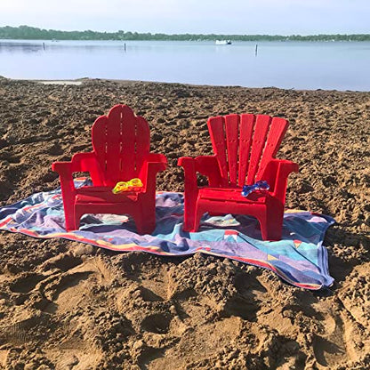 New American Plastic Toys Kids’ Adirondack 2-Pack Chairs for Kids (Red)