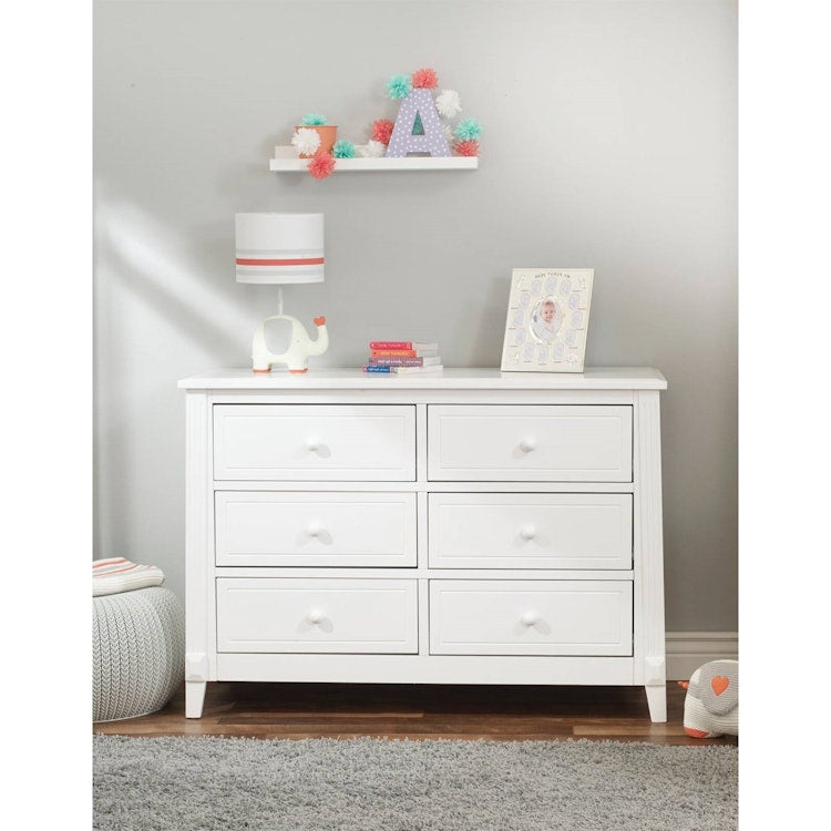 3 Piece Crib Changing Station 6 Drawer Dresser Nursery Furniture Set White