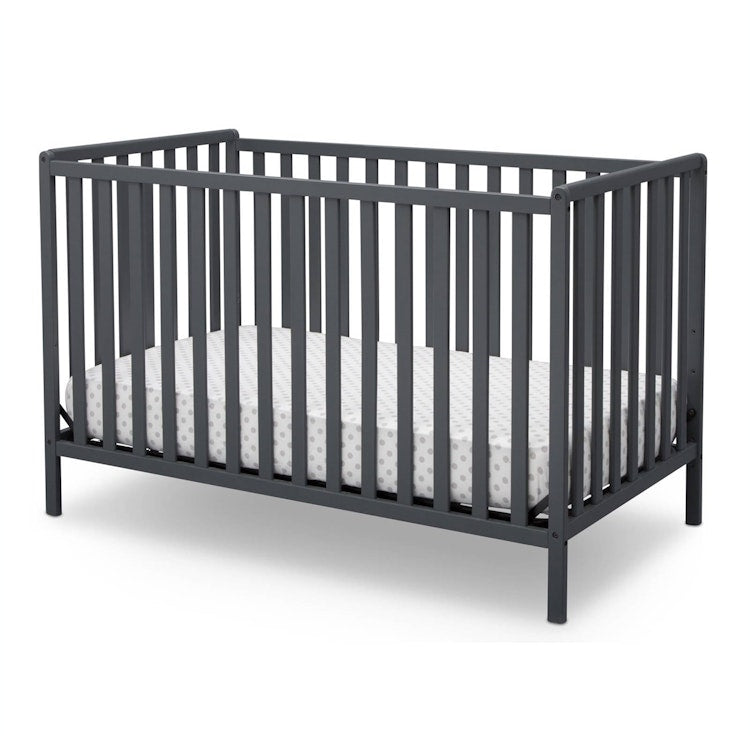 3-in-1 Modern Convertible Baby Crib Toddler Bed Daybed in Dark Grey Wood Finish