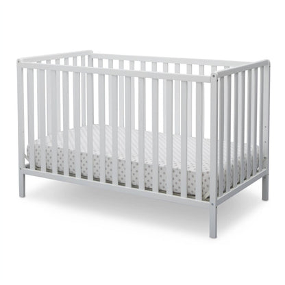 3-in-1 Modern Convertible Baby Crib Toddler Bed Daybed in White Wood Finish