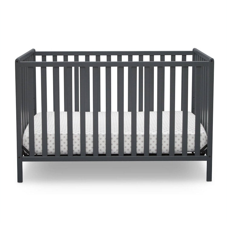 3-in-1 Modern Convertible Baby Crib Toddler Bed Daybed in Dark Grey Wood Finish