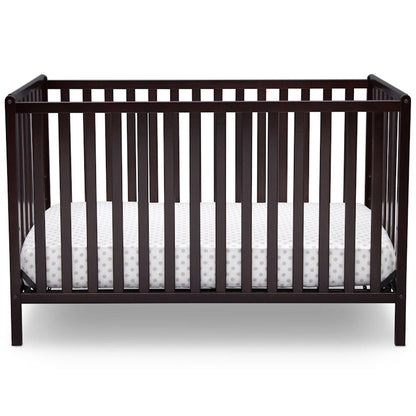 3-in-1 Modern Convertible Baby Crib Toddler Bed Daybed in Dark Brown Wood Finish