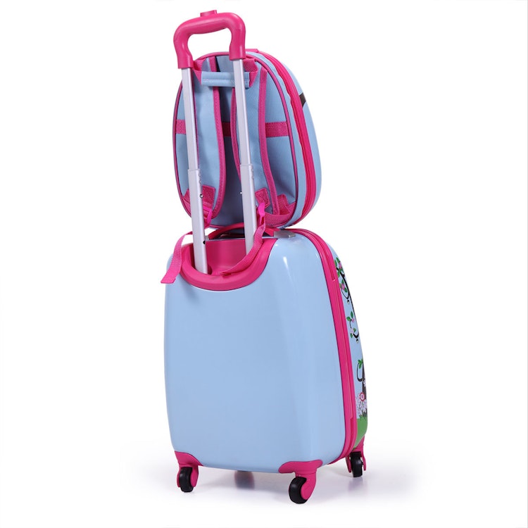 2 piece Kids Luggage Set, 12" Backpack and 16" Spinner Case with 4 Universal Wheels, Travel Suitcase for Boys Girls