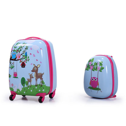 2 piece Kids Luggage Set, 12" Backpack and 16" Spinner Case with 4 Universal Wheels, Travel Suitcase for Boys Girls