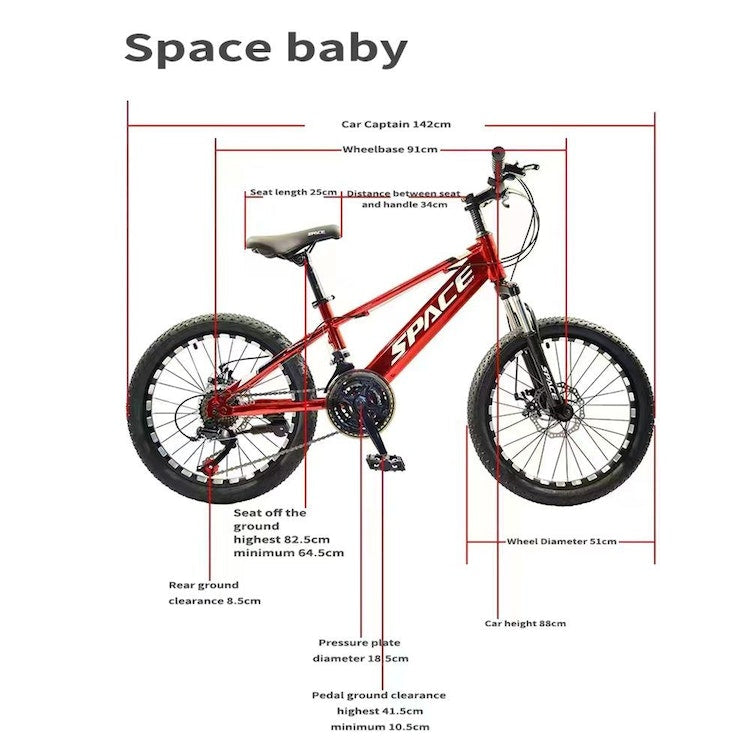 21-Speed Kids Bike With 20-Inch Wheels Mountain Bike For Kids (Red)