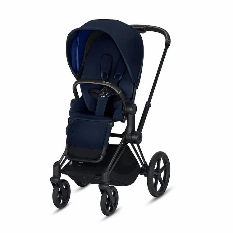 CYBEX ePriam 3-in-1 Travel System Matte with Black Details Baby Stroller – Indigo Blue