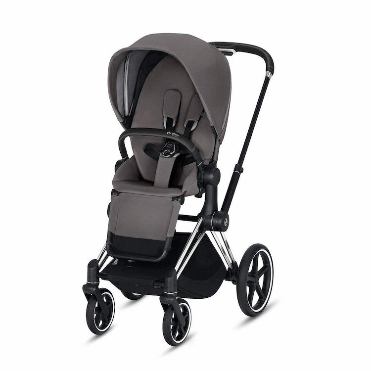 CYBEX ePriam 3-in-1 Travel System Chrome with Black Details Baby Stroller – Manhattan Grey