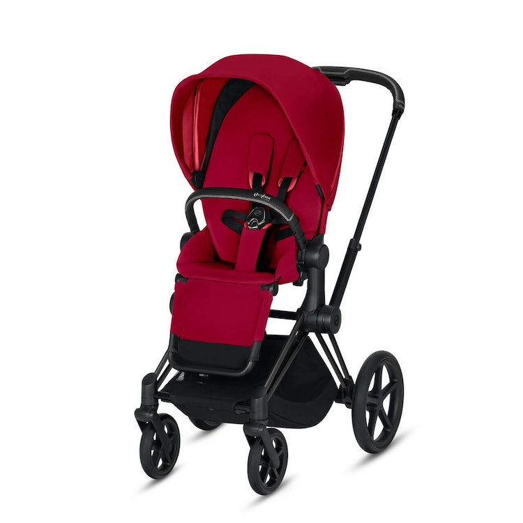 CYBEX ePriam 3-in-1 Travel System Matte with Black Details Baby Stroller – True Red