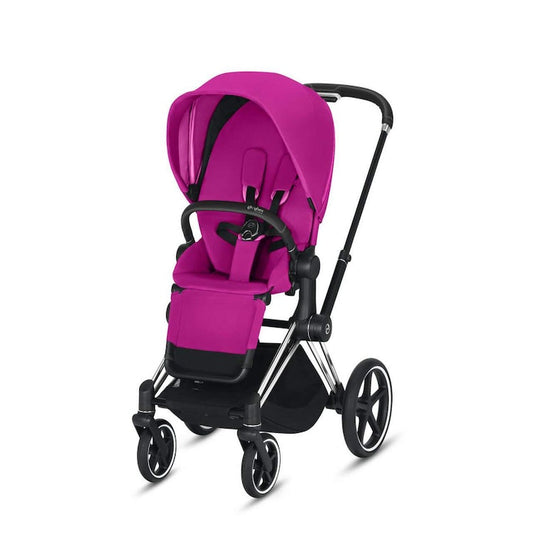 CYBEX Priam 3-in-1 Travel System Chrome with Black Details Baby Stroller – Fancy Pink