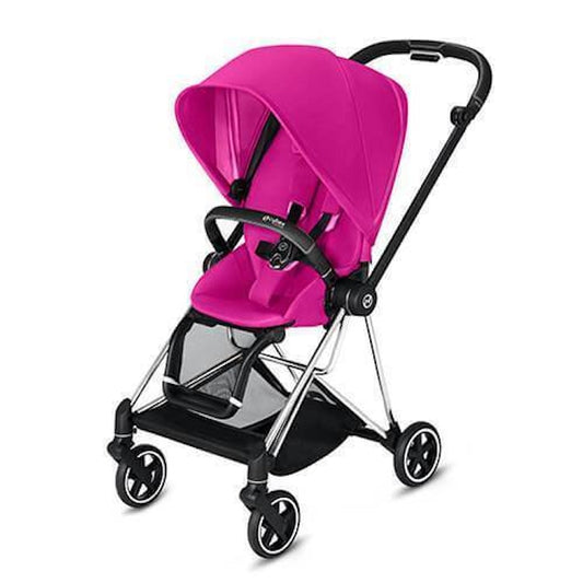 CYBEX Mios 3-in-1 Travel System Chrome with black details Baby Stroller – Fancy Pink