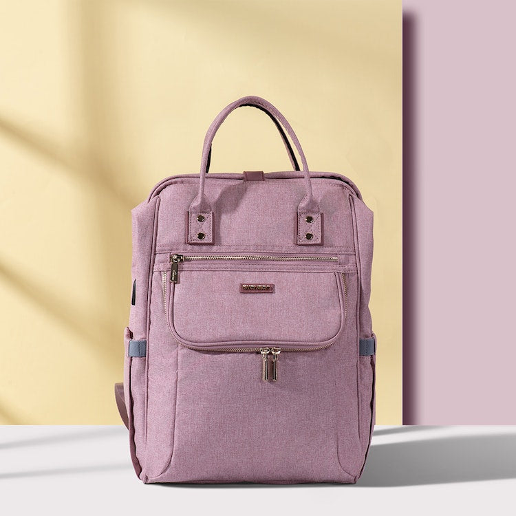 Sunveno New Diaper Bag Backpack Large Capacity Waterproof Bag (Pink)