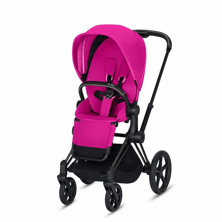 CYBEX ePriam 3-in-1 Travel System Matte with Black Details Baby Stroller – Fancy Pink