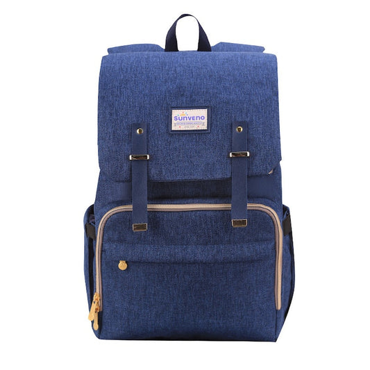 Sunveno Fashion Diaper Bag Mommy Maternity Bag Large Capacity Travel Backpack (Blue)