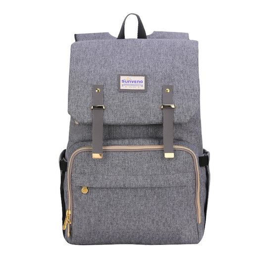 Sunveno Fashion Diaper Bag Maternity Bag Large Capacity Travel Backpack (Gray)