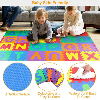 26Pcs Kids Alphabet Play Mat Soft Foam Mat Interlocking Crawling Mat Multi-Color Kids Mat