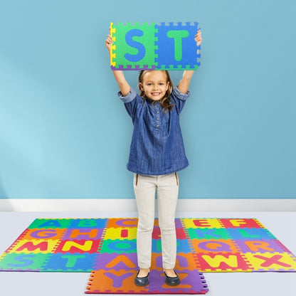 26Pcs Kids Alphabet Play Mat Soft Foam Mat Interlocking Crawling Mat Multi-Color Kids Mat
