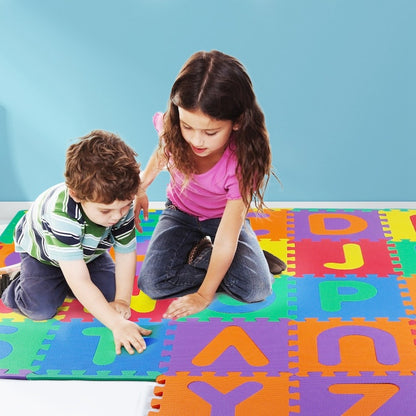 26Pcs Kids Alphabet Play Mat Soft Foam Mat Interlocking Crawling Mat Multi-Color Kids Mat