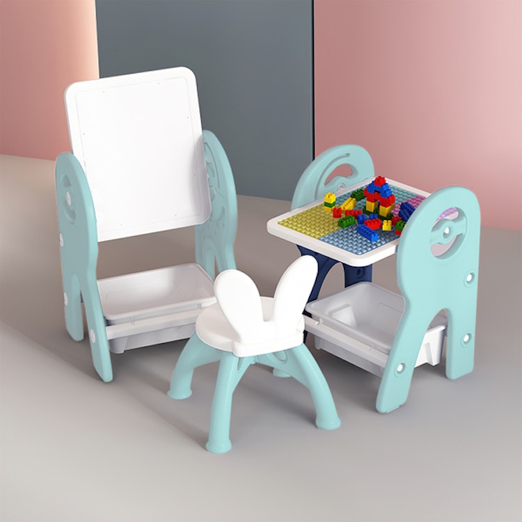 2 in 1 Kids Table & Chair; Painting Board with Storage; Activity Table Set for Drawing Reading Art; Drawing Board Writing Desk Toddlers