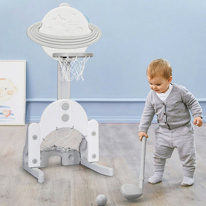 3-in-1 Kids Basketball Hoop Basketball Set with Balls