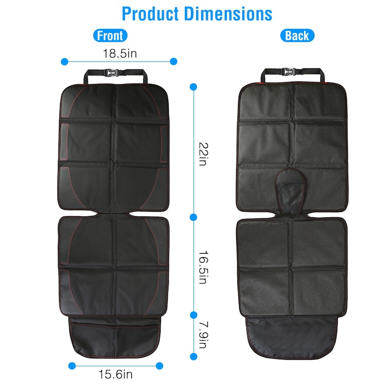 2 Packs Car Seat Protector Cushion Mat Pad with Thick Padding Protector for Child Baby Car Seat Mesh Pockets Non-slip