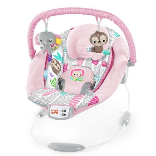 New Bright Starts Cradling Bouncer Seat with Vibration and Melodies (Rosy Vines)