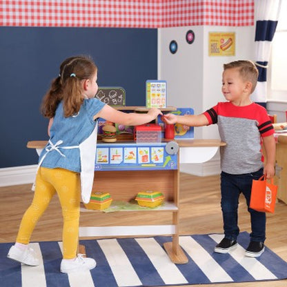 New - KidKraft 2-in-1 Restaurant & Delivery Wooden Play Store