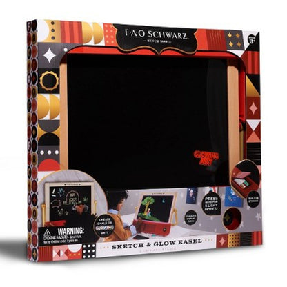 New - FAO Schwarz Sketch and Glow Easel 2-in-1 Art Studio