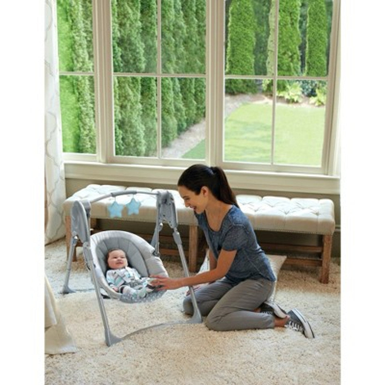 New - Graco Slim Spaces Compact Baby Swing - Humphry