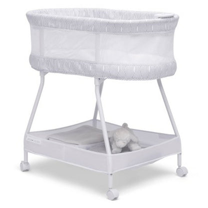 Delta Children Curve (Waves) Bassinet (White and Gray)