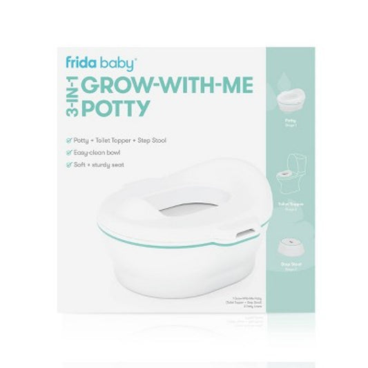 New - Frida Baby Grow-With-Me Potty for Potty Training - Transforms from Potty to Toilet Topper + Step Stool